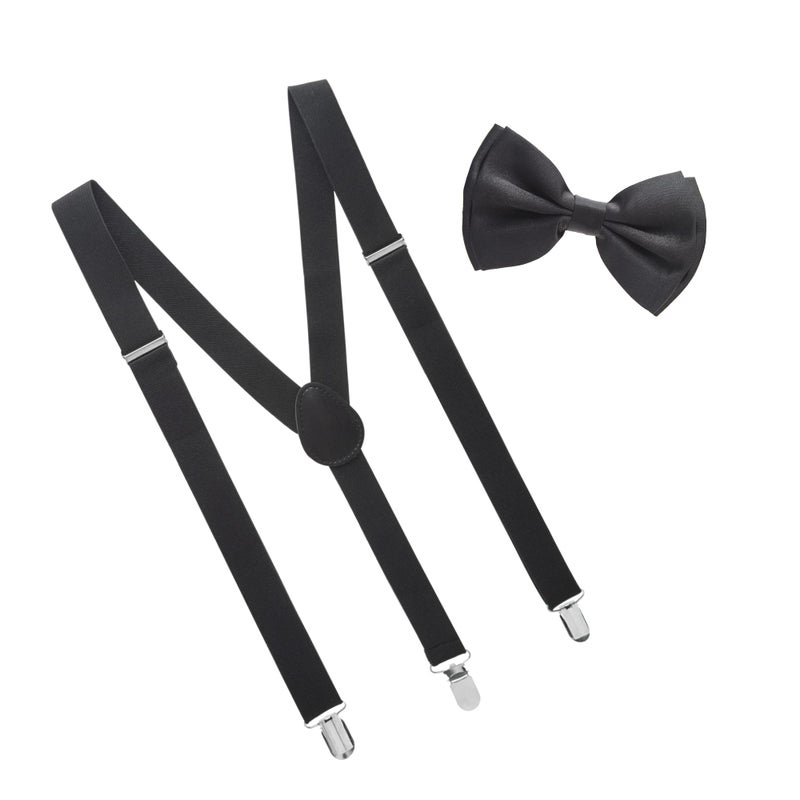 Man of Men Bow Tie and Suspenders for Men, Menâ€™s Black Bowtie and Suspenders Set, Boys, Women - Tirantes Para Hombre, One Size Fits Most - Image 1